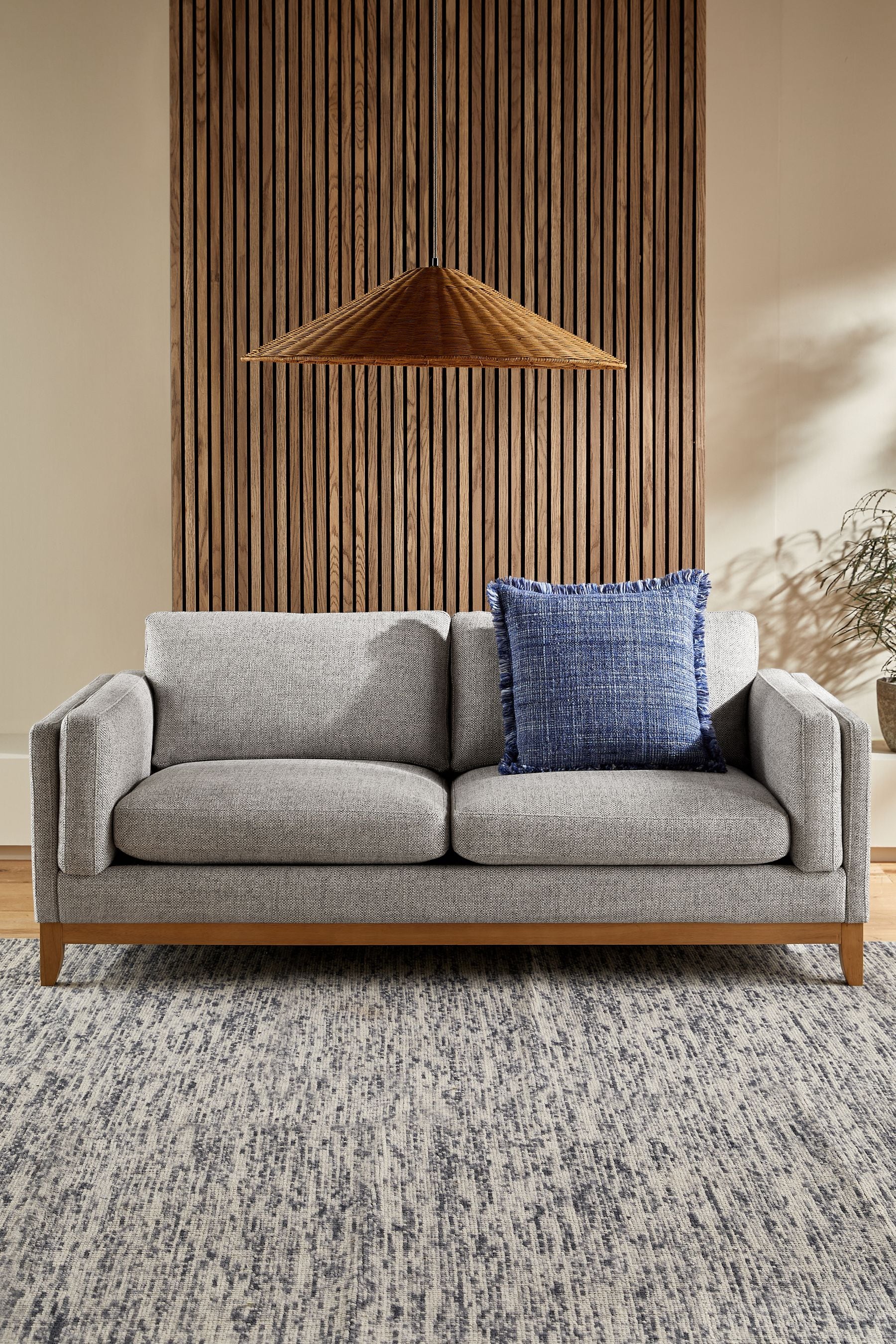 Chunky Weave Dove Grey Medium Encased Comfort Bennett Sofa