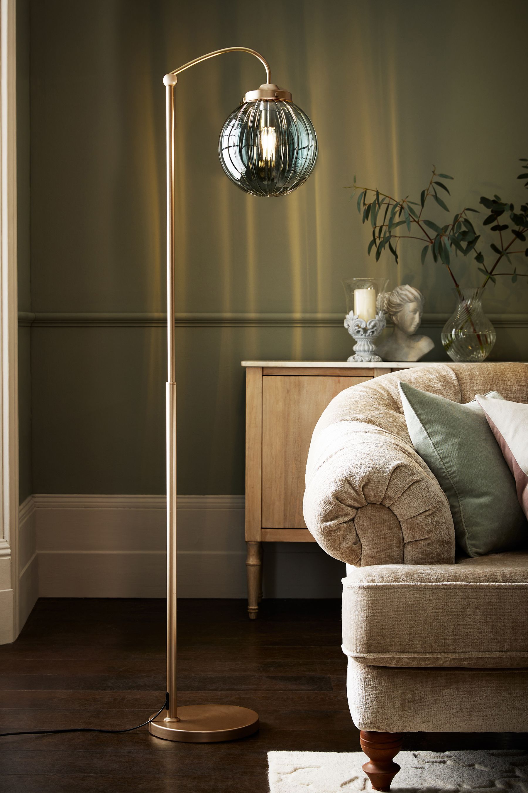 Blue Grey Bourton Floor Lamp
