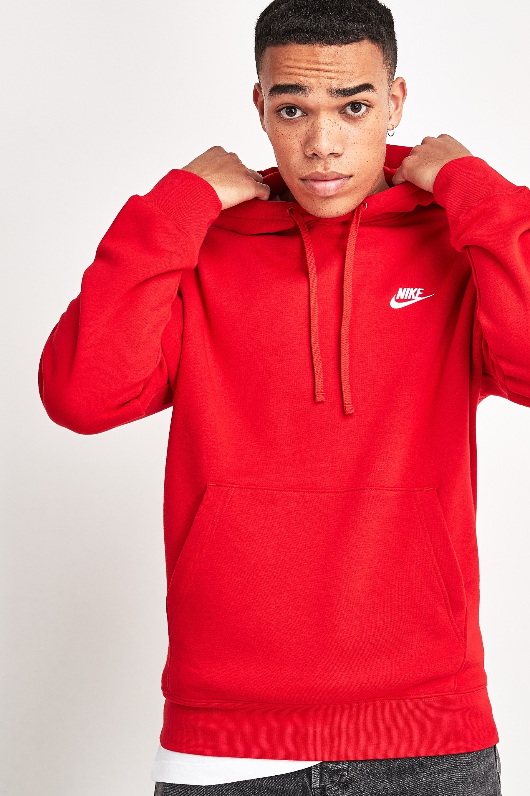 Nike red shop hoodie mens