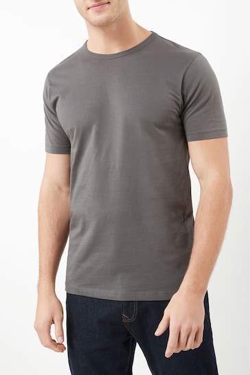 Grey Charcoal Slim Essential Crew Neck T-Shirt