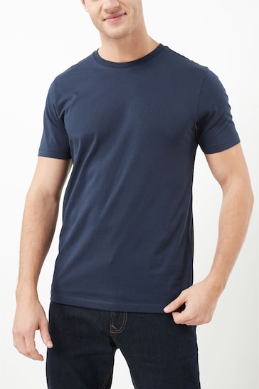 Buy Navy Blue Slim Essential Crew Neck T-Shirt from the Next UK online shop