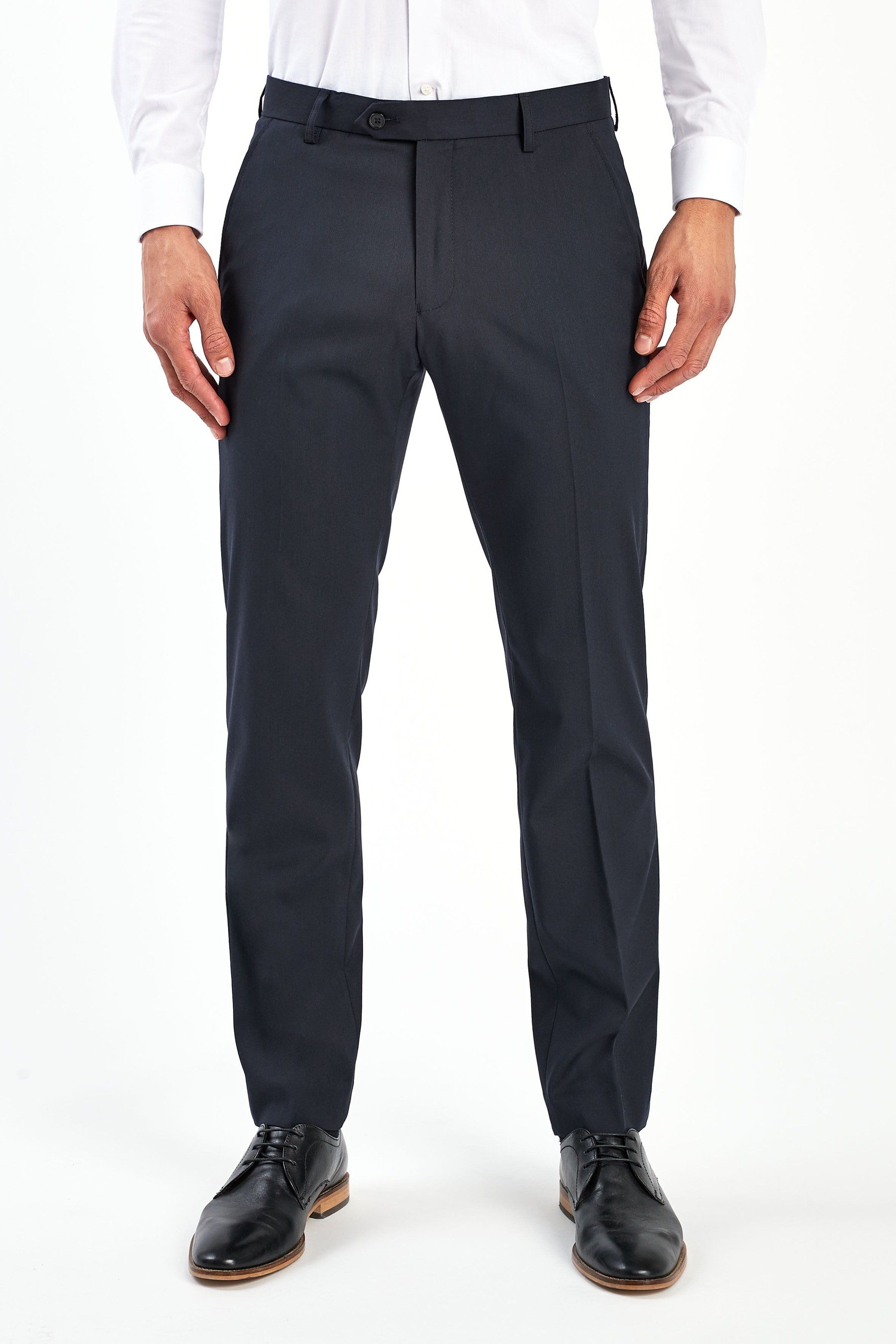 Buy Navy Blue Tailored Stretch Smart Trousers from the Next UK online shop