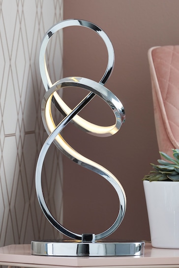 Chrome Sculptural LED Touch Table Lamp