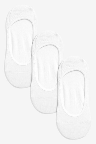 White Low Cut Invisible Footsie Socks 3 Pack