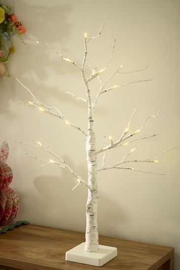 White Lit Twig Tree