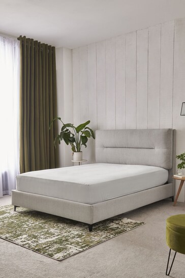 Contemporary Blend Light Natural Bronx Upholstered Ottoman Storage Ottoman Storage Bed Bed Frame