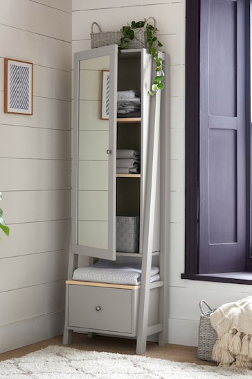 Dove Grey Malvern Full Length Storage Mirror