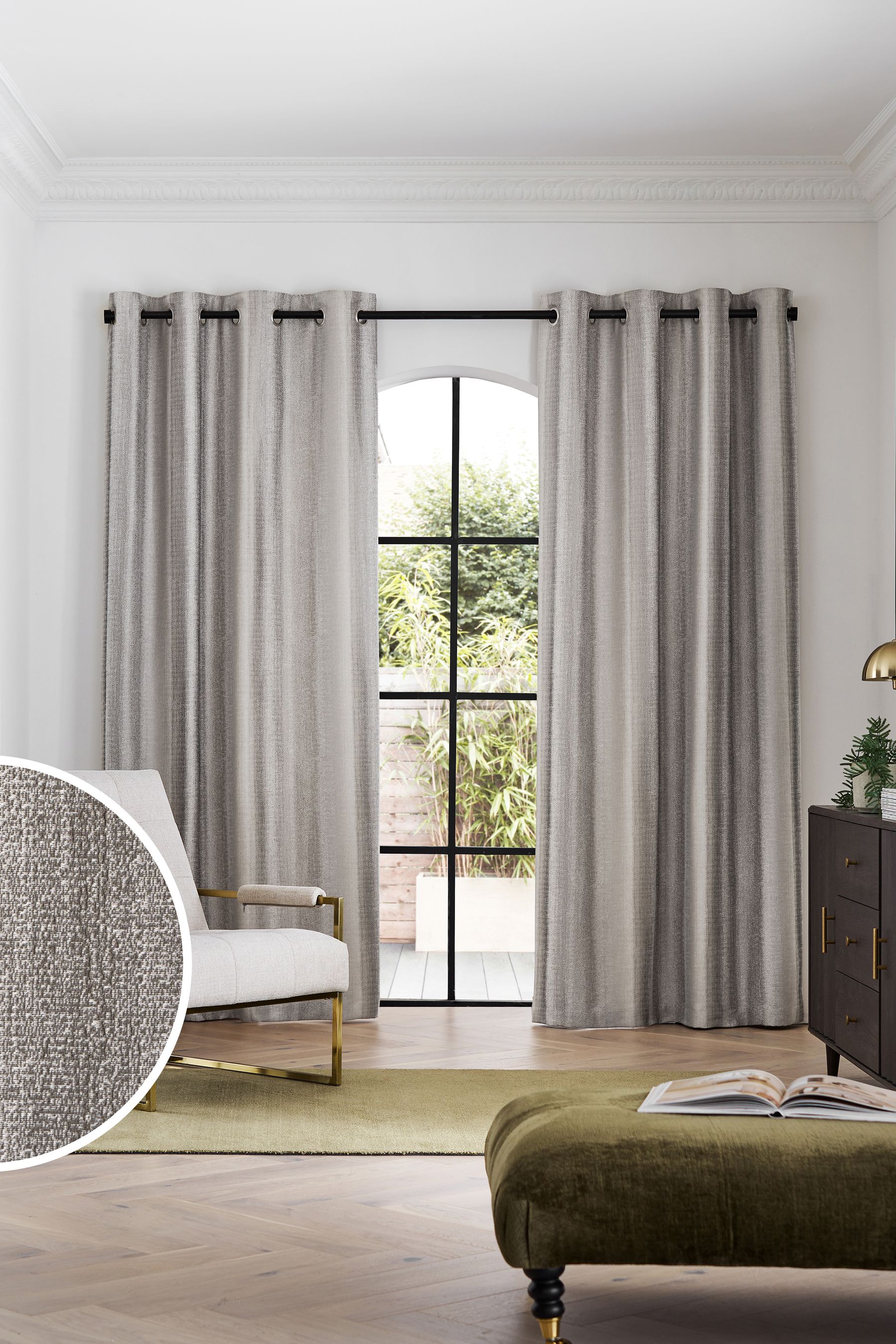 Metallic silver deals curtains