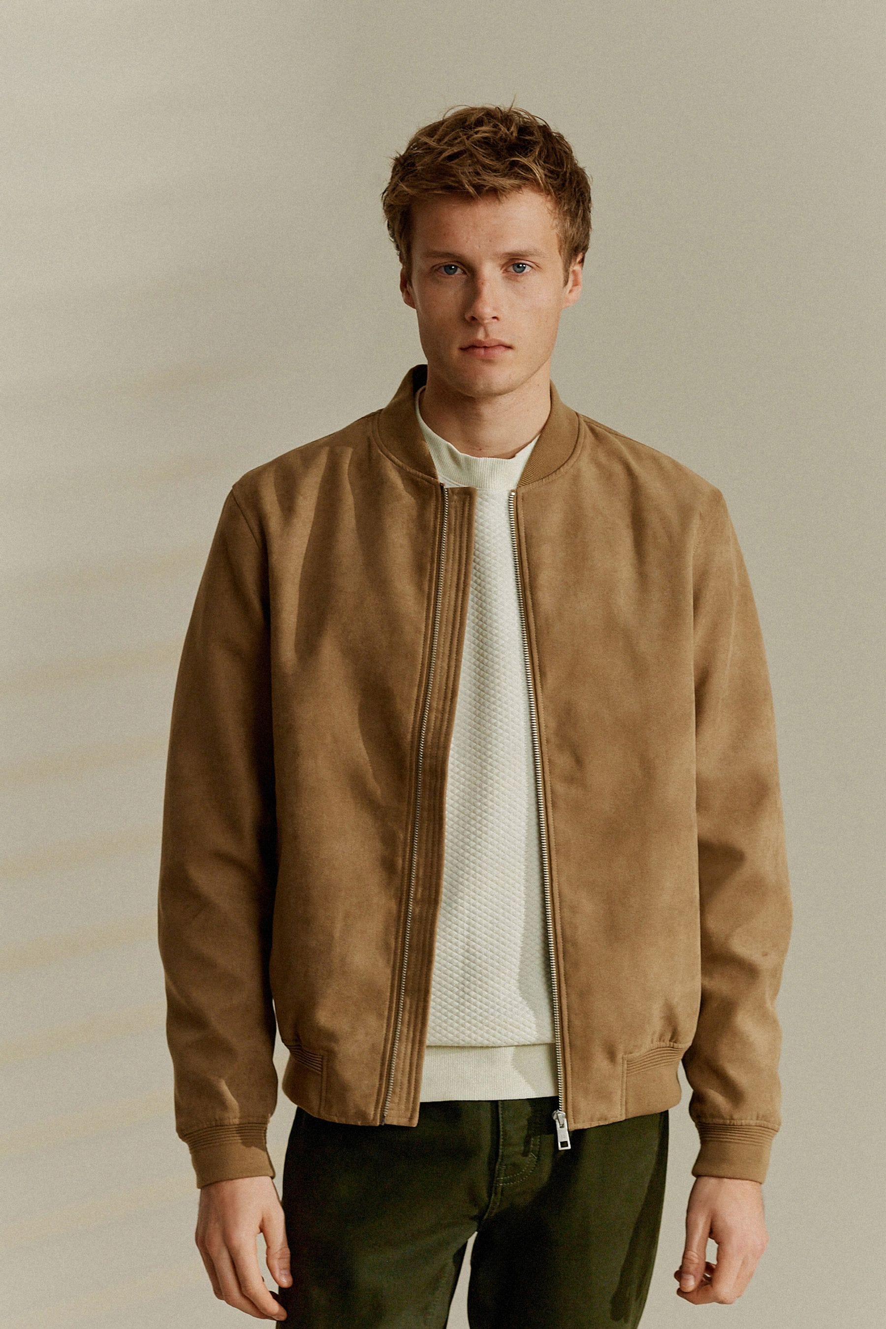 Faux suede bomber discount jacket