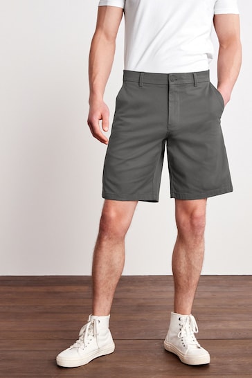 Charcoal Grey Loose Fit Stretch Chinos Shorts