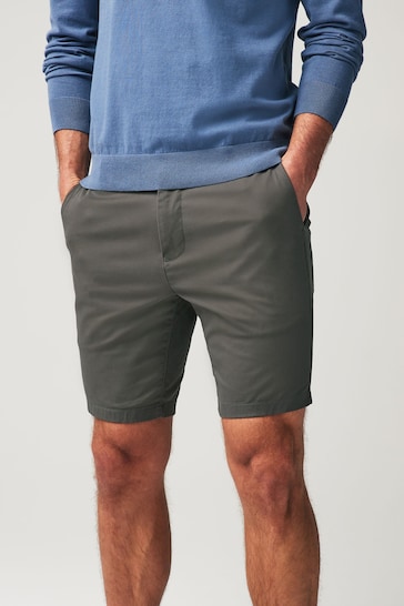 Charcoal Grey Skinny Fit Stretch Chinos Shorts