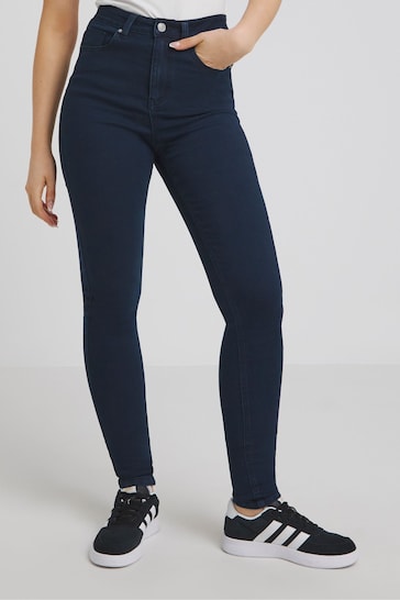 Simply Be Blue Lucy Highwaisted Super Stretch Skinny Jeans
