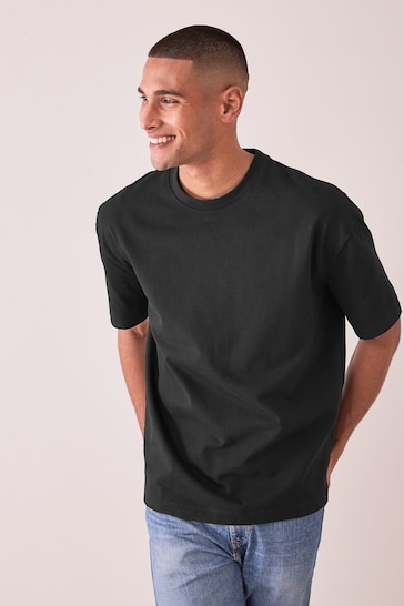 Buy Black Relaxed Heavyweight T-Shirt from the Next UK online shop