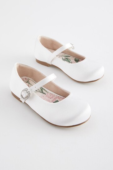 White Standard Fit (F) Bridesmaid Occasion Mary Jane Shoes