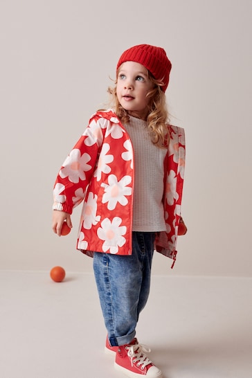 Red Shower Resistant Printed Cagoule (3mths-7yrs)