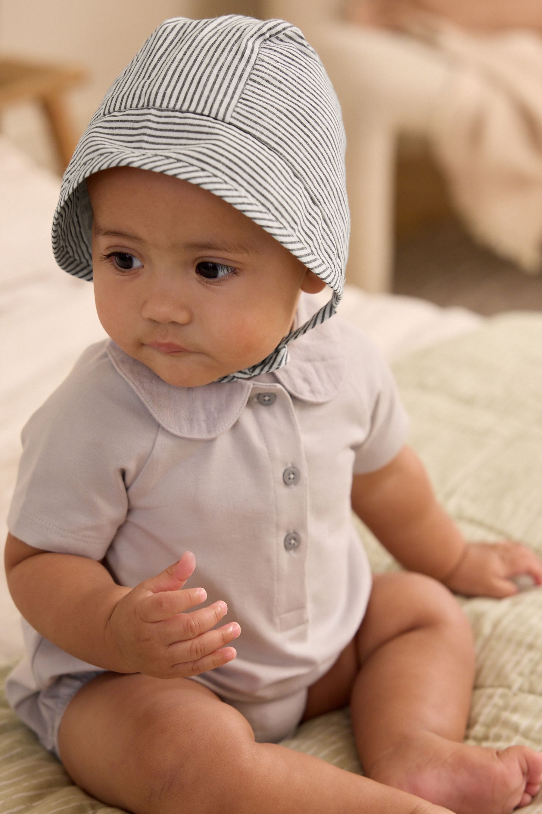 Blue top bonnet baby