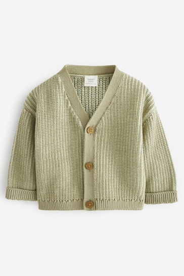Sage Green Baby Knitted Cardigan (0mths-2yrs)