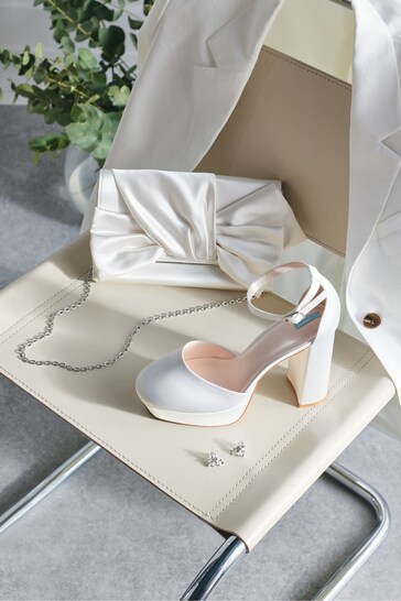 Ivory Forever Comfort Wedding Satin Platform Bridal Shoes