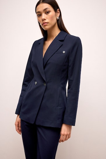 Navy Tailored Double Breasted Blazer