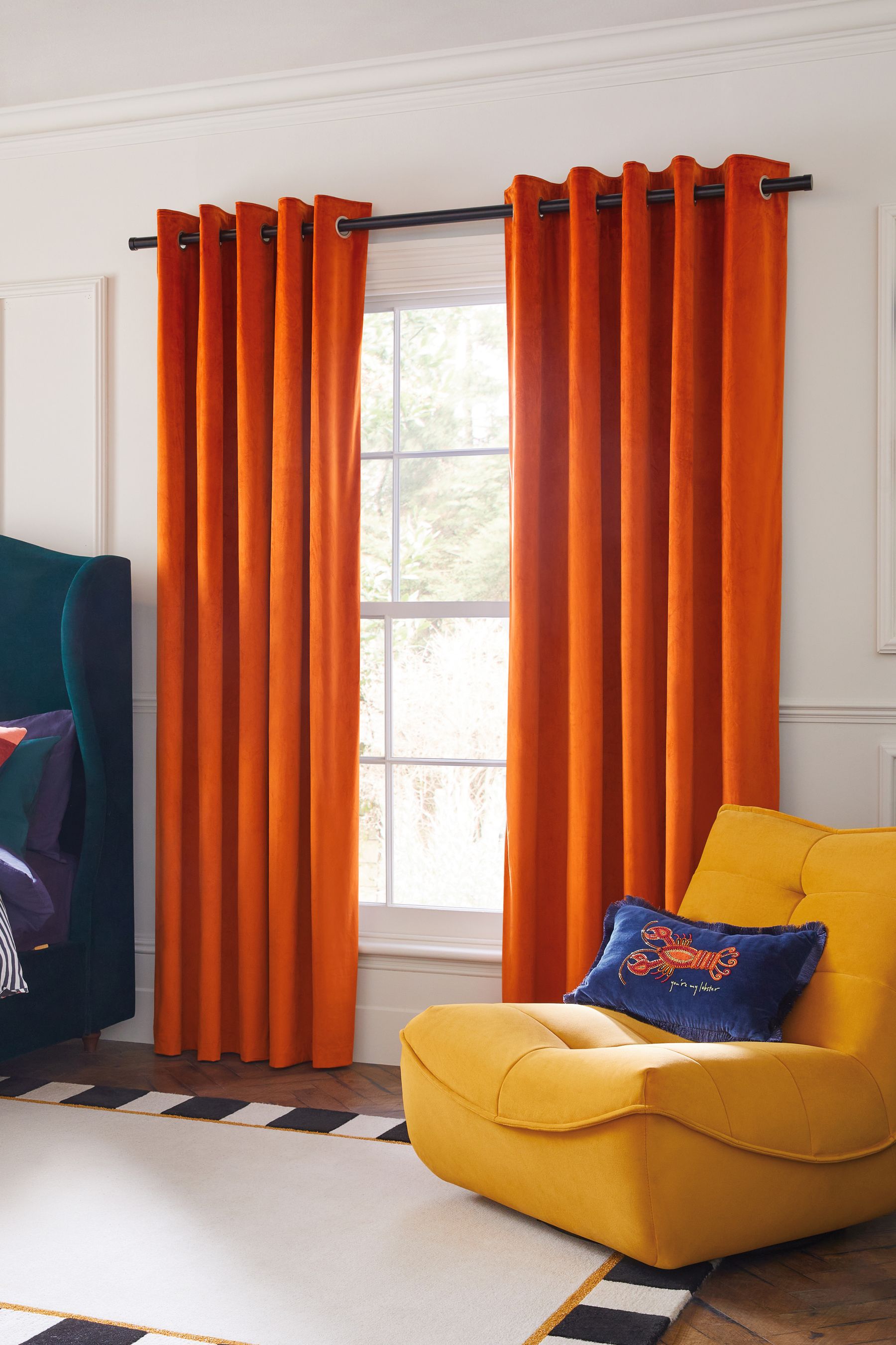 Orange curtains online