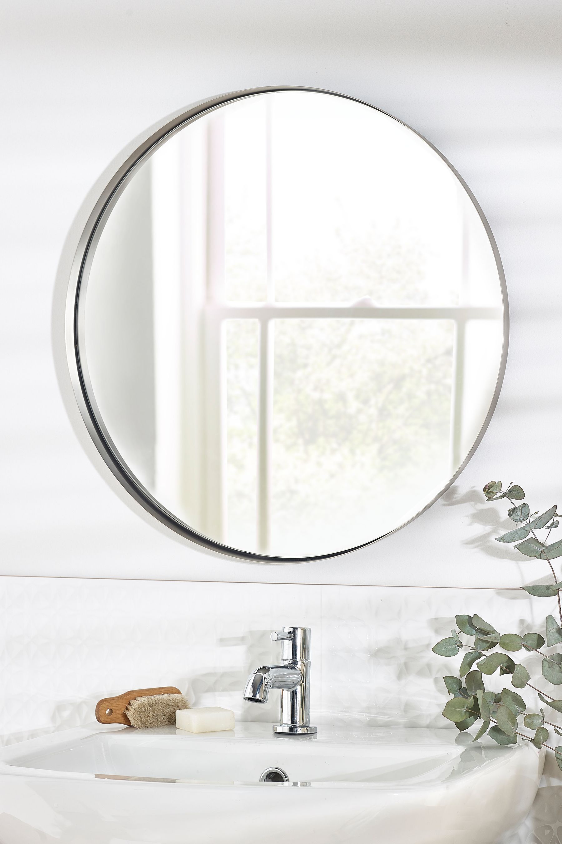 Buy Silver Chrome Round Wall Mirror from the Next UK online shop