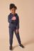 Navy Blue Zip Through and Hoodie Dress And Joggers Sports Set (3-16yrs)