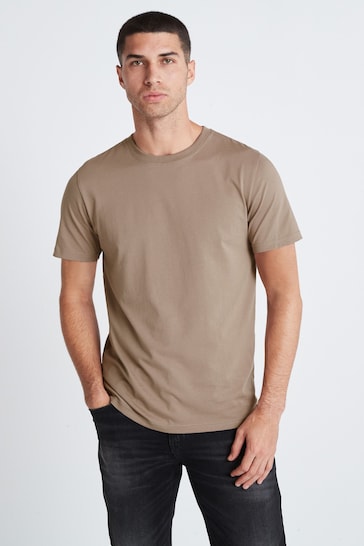 T-shirt gaufré avec logo Fauve