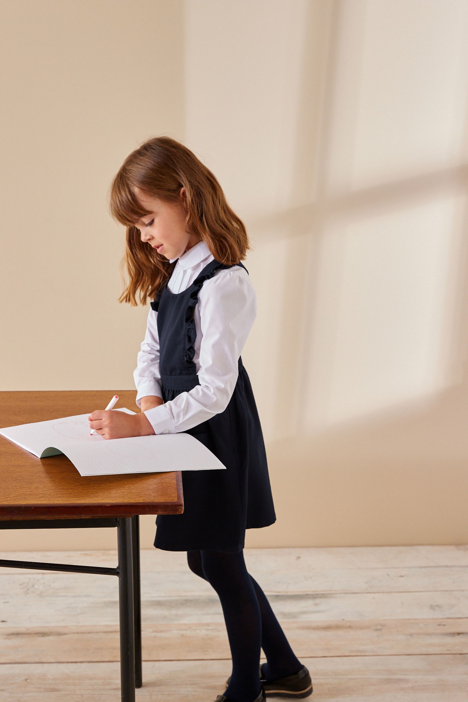 Navy pinafore store dress school