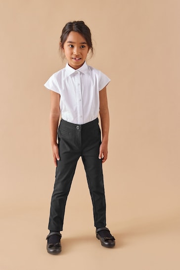 Black Regular Waist School Skinny Stretch Trousers (3-18yrs)