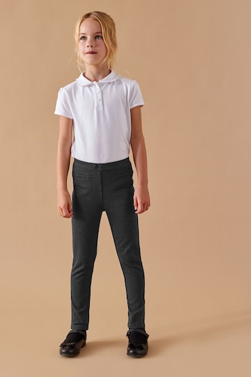 Grey Jersey Stretch Pull-On Skinny School Trousers (3-16yrs)