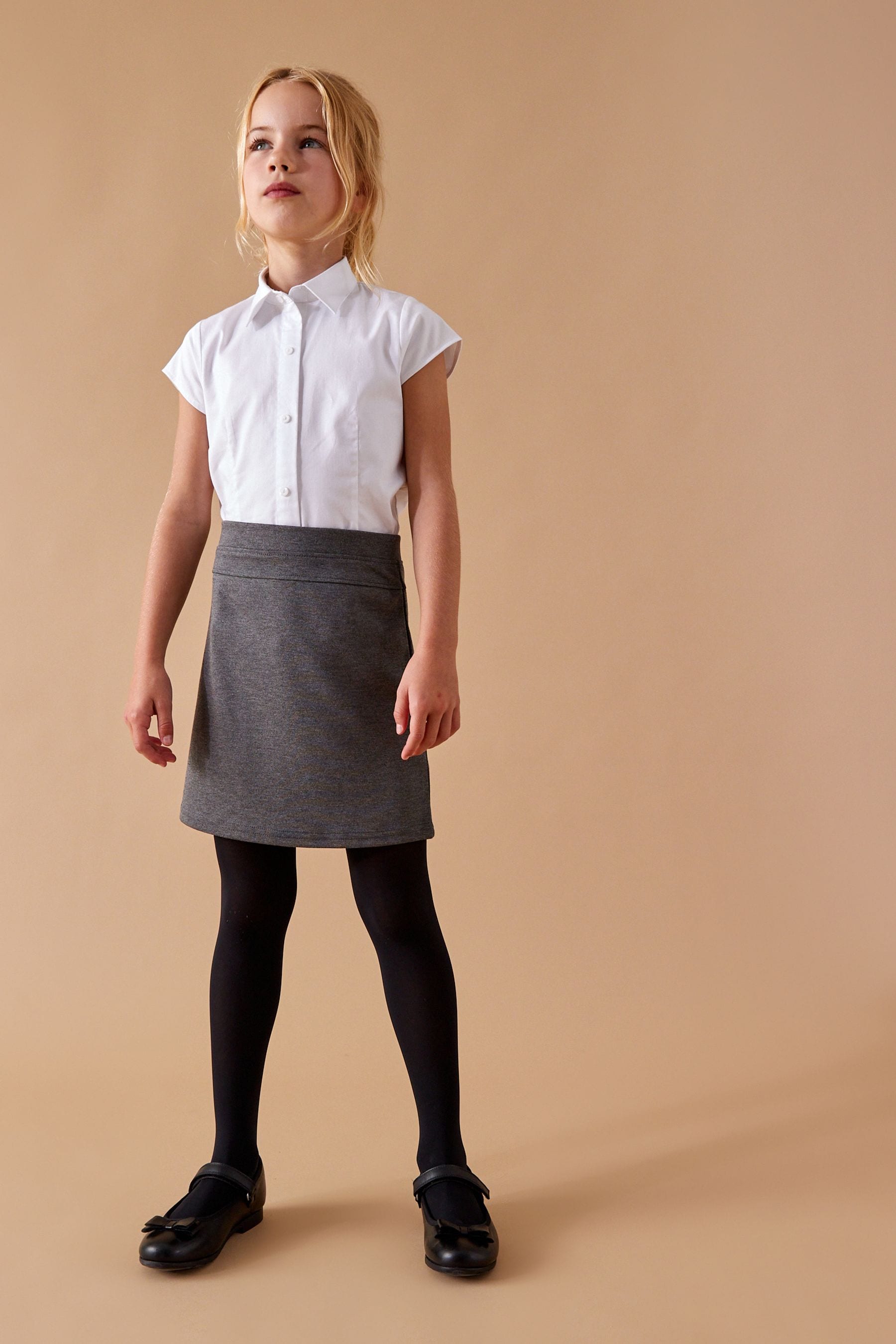 Grey jersey skirt school sale
