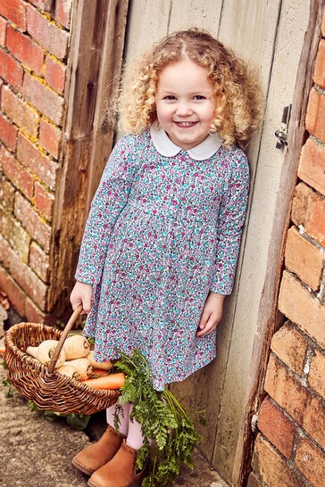 Buy JoJo Maman Bébé Pink Floral Peter Pan Dress from the Next UK online ...