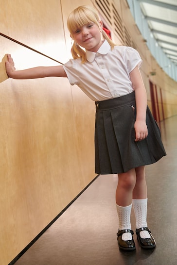 Clarks Grey School Pleat Skirt