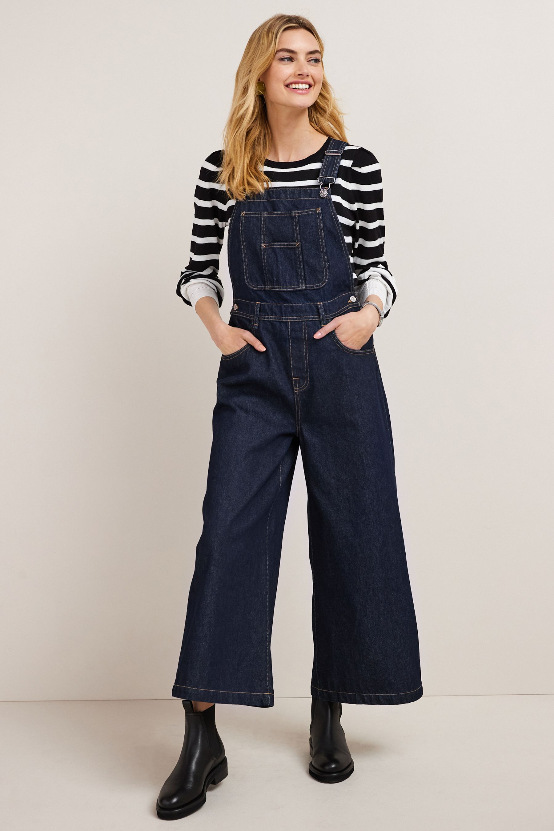 Buy Cropped Wide Leg Dungarees from Next Ireland