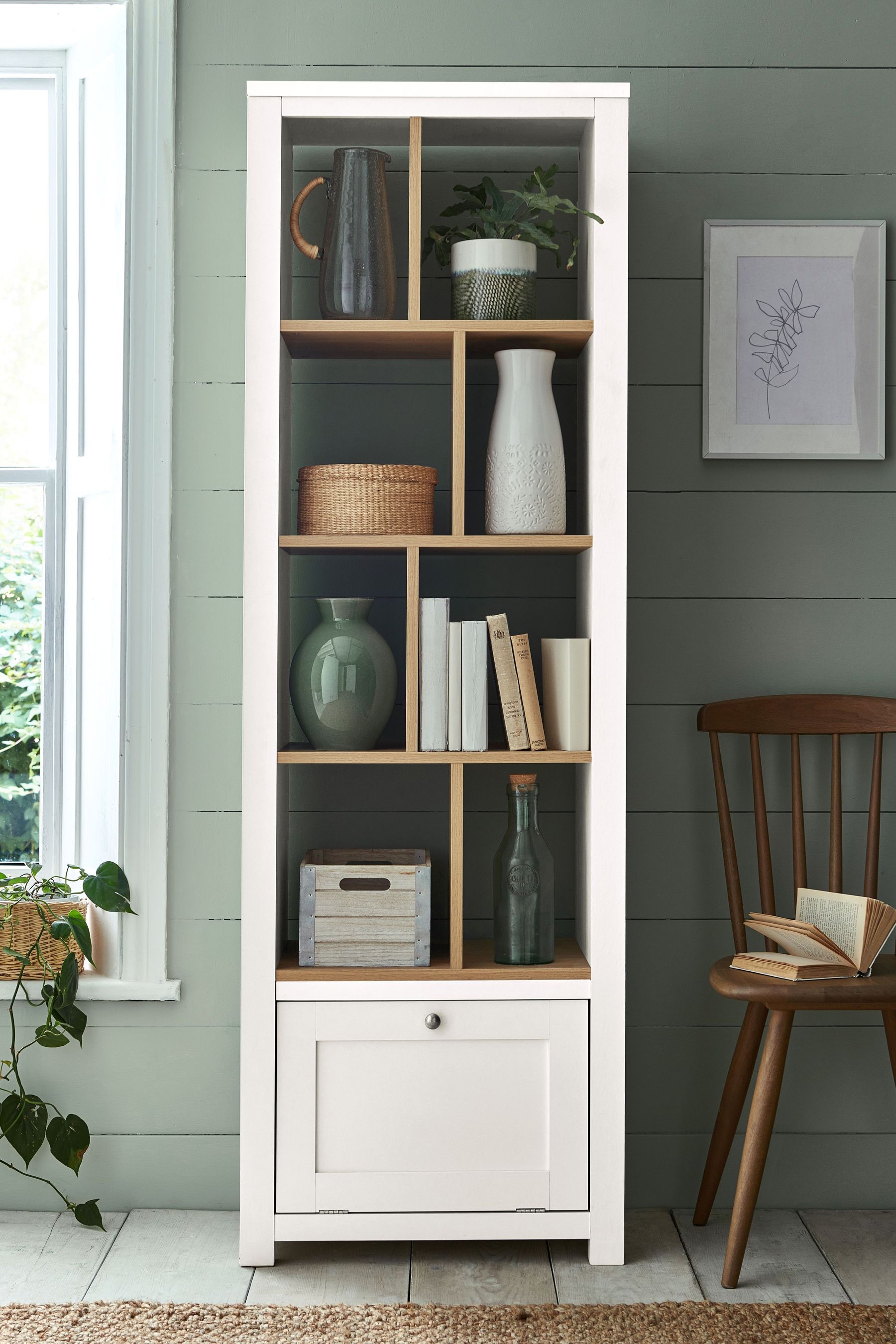 Buy Cream Malvern Oak Effect Narrow Shelf from the Next UK online shop