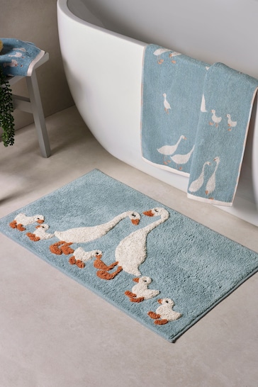 Buy Teal Blue Goose And Friends Bath Mat from the Next UK online shop