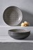 Charcoal Grey Geo Embossed Set of 4 Pasta Bowls