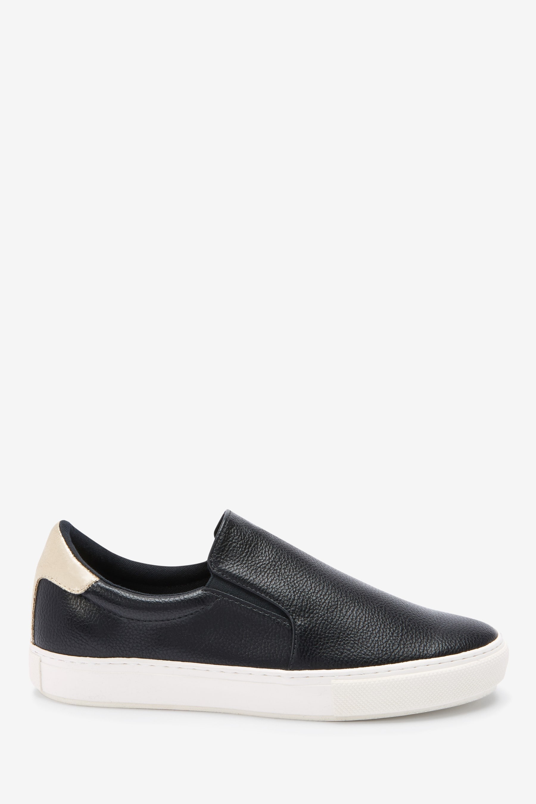 Black slip on store trainers uk