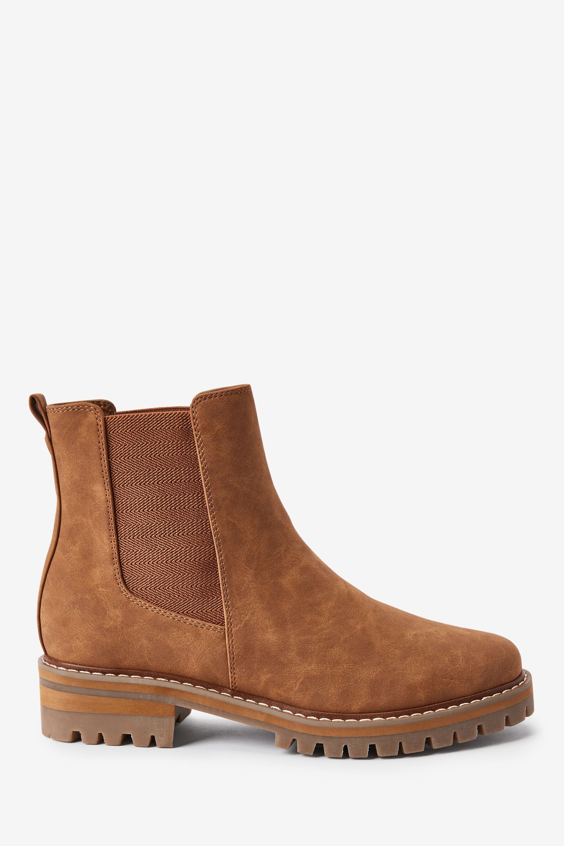 platform chelsea boots tan