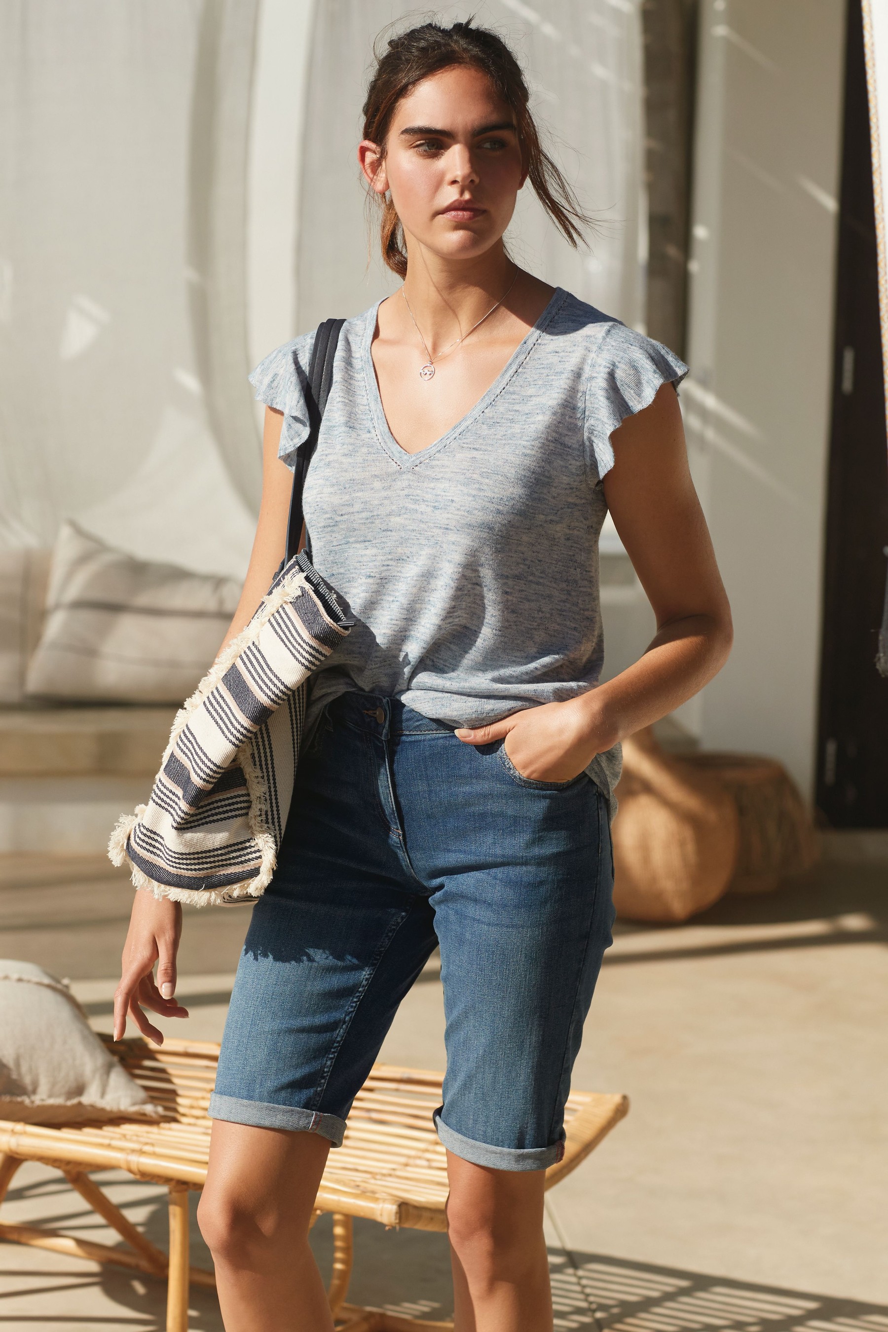Below the shop knee jean shorts