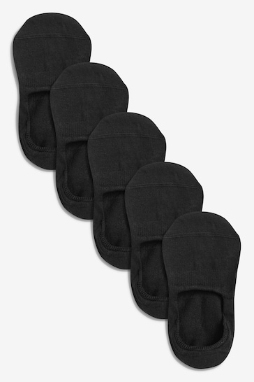 Black Invisible Trainer Socks Five Pack