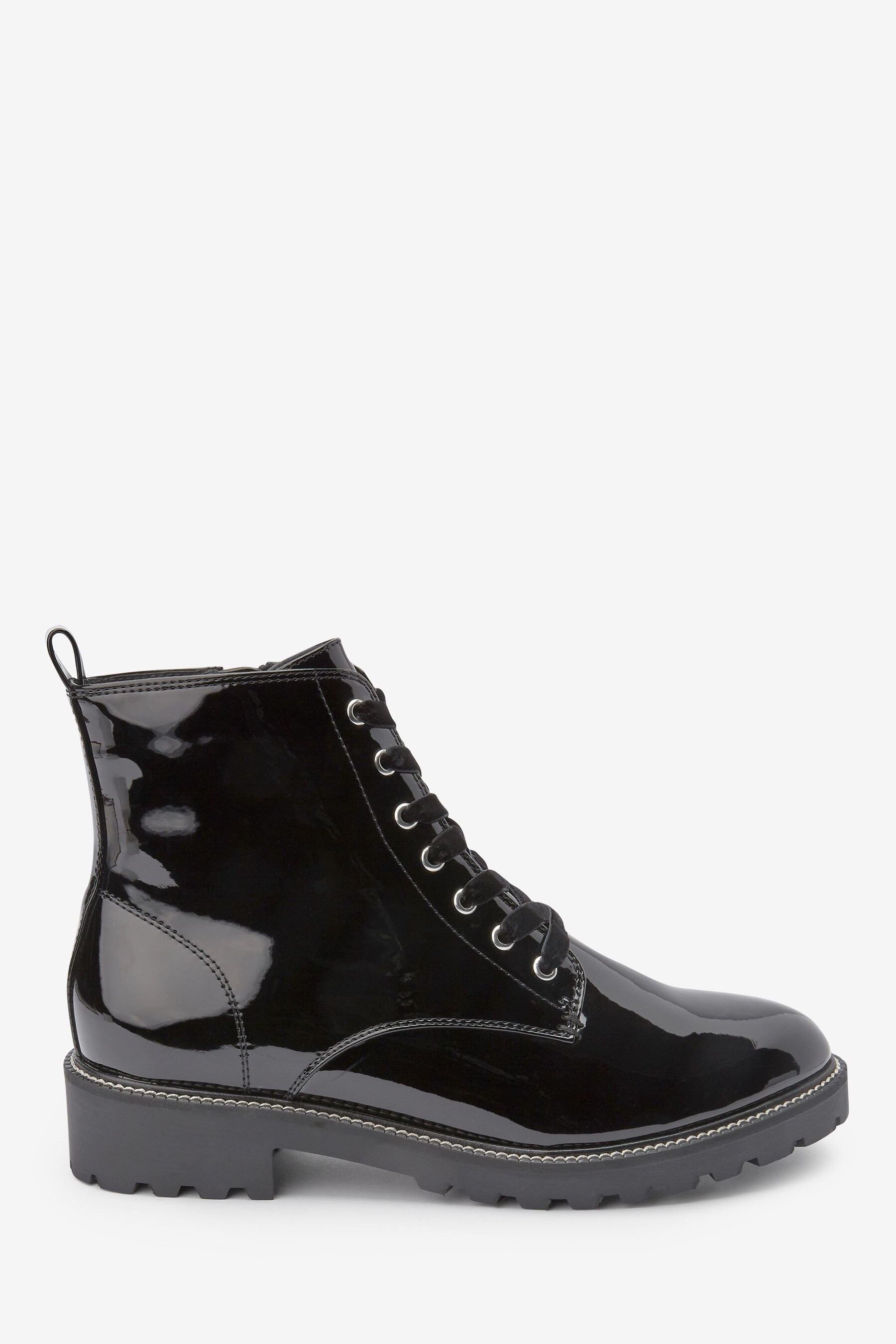 cleated sole lace up boots