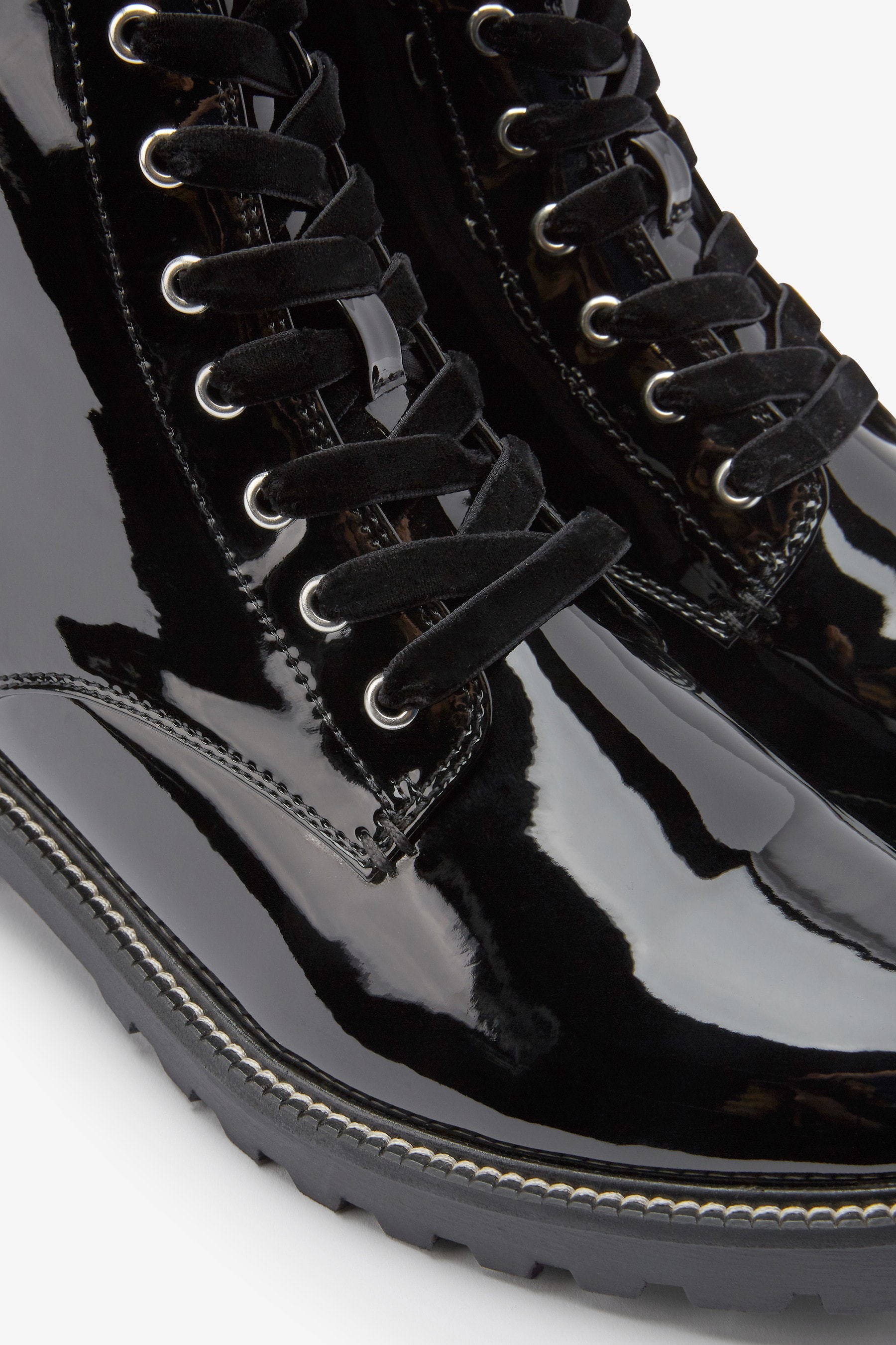 cleated sole lace up boots