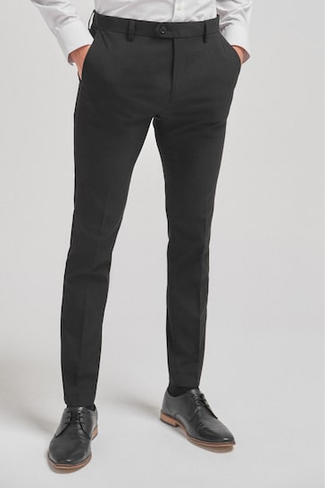 Black Super Skinny Stretch Smart Trousers