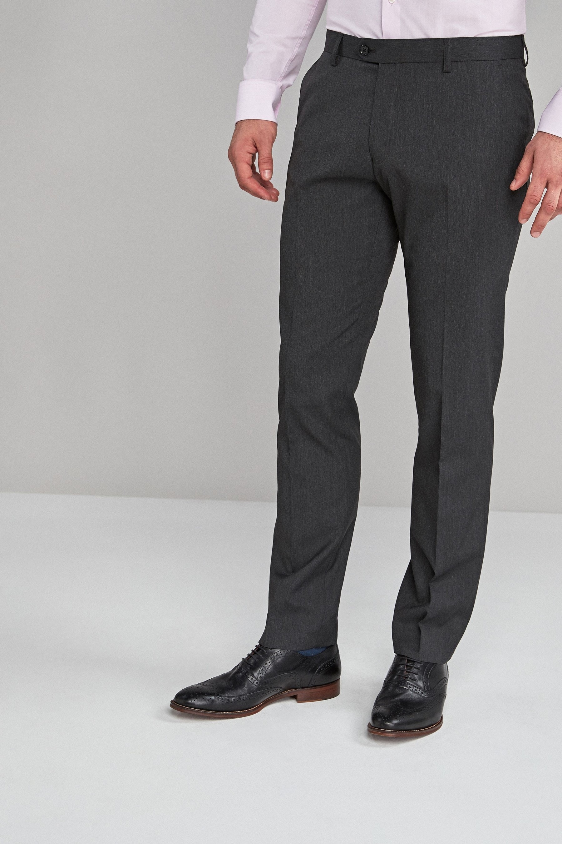 Buy Charcoal Grey Slim Stretch Smart Trousers from the Next UK online shop