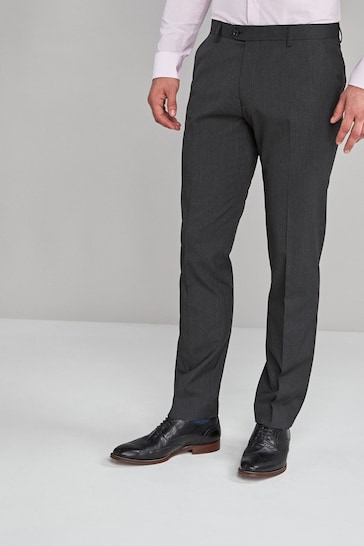 Charcoal Grey Slim Stretch Smart Trousers