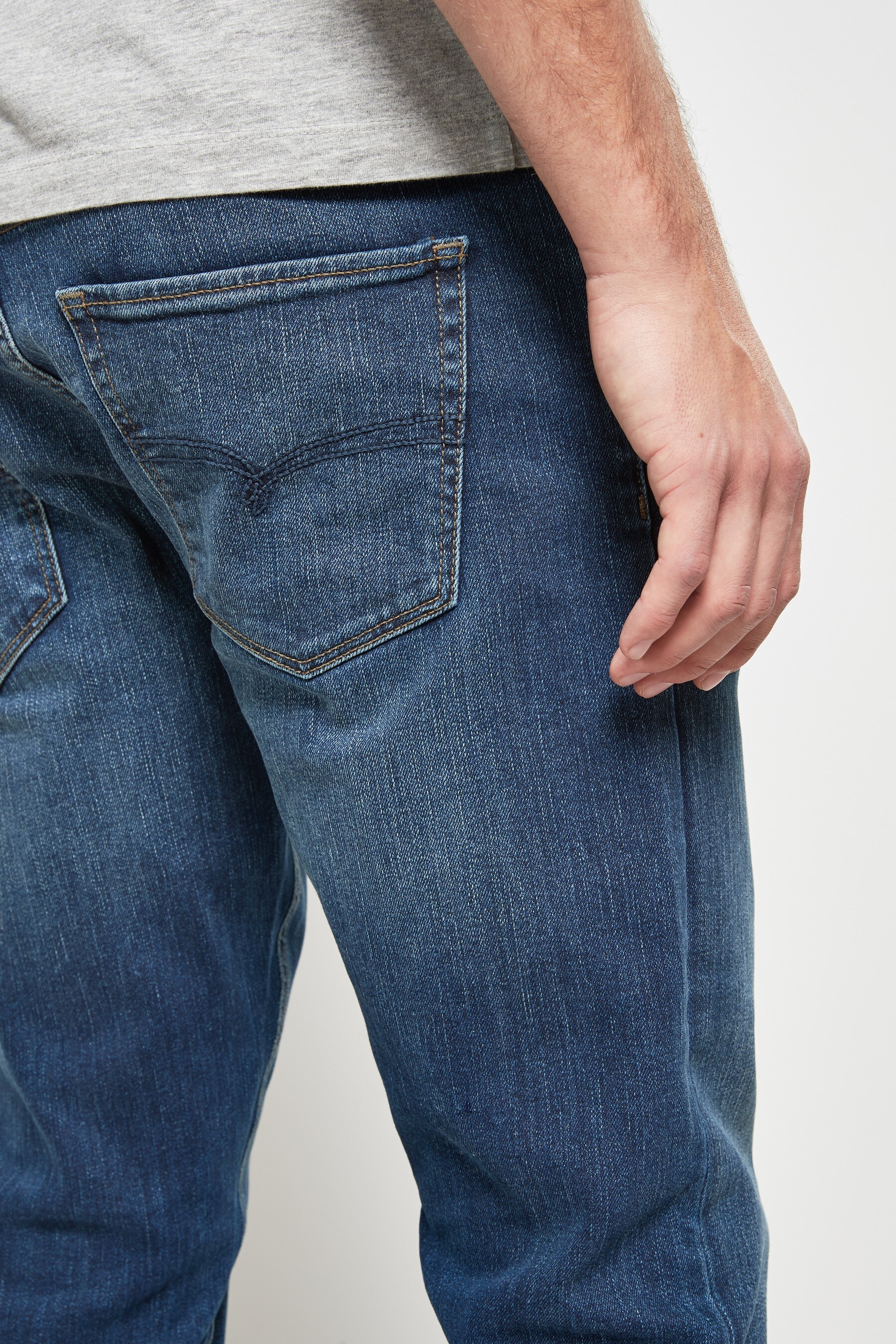 Buy Mid Blue Slim Fit Jeans With Stretch from the Next UK online shop