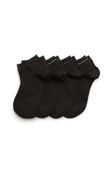 Black Modal Trainer Socks 4 Pack