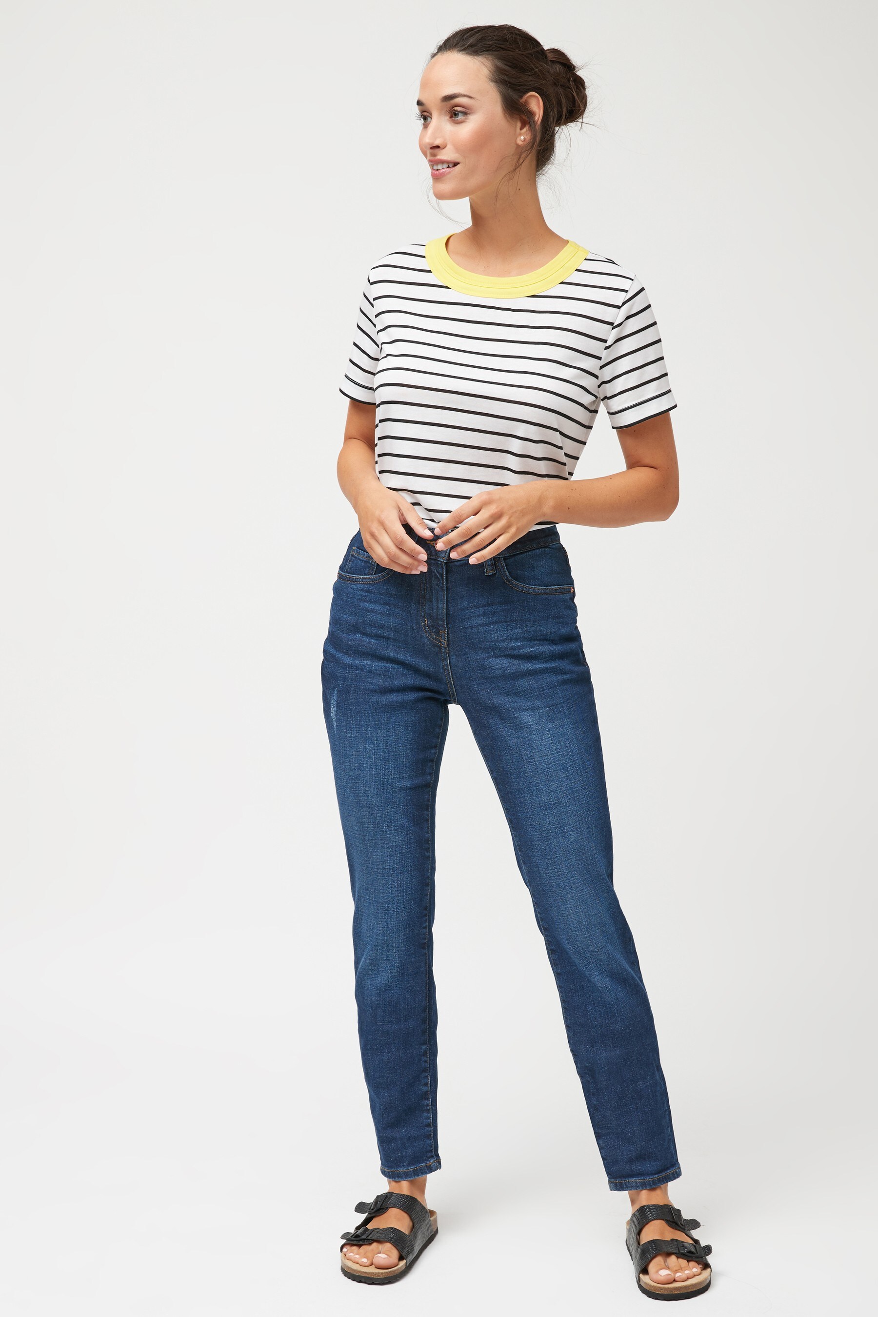 Buy Dark Wash Relaxed Skinny Jeans from the Next UK online shop