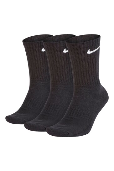 Nike Black Everyday Cushioned Crew Socks 3 Pack